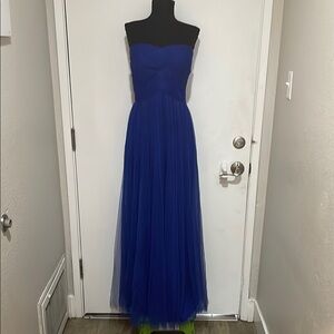 Ralph Lauren Blue Strapless Prom Gown